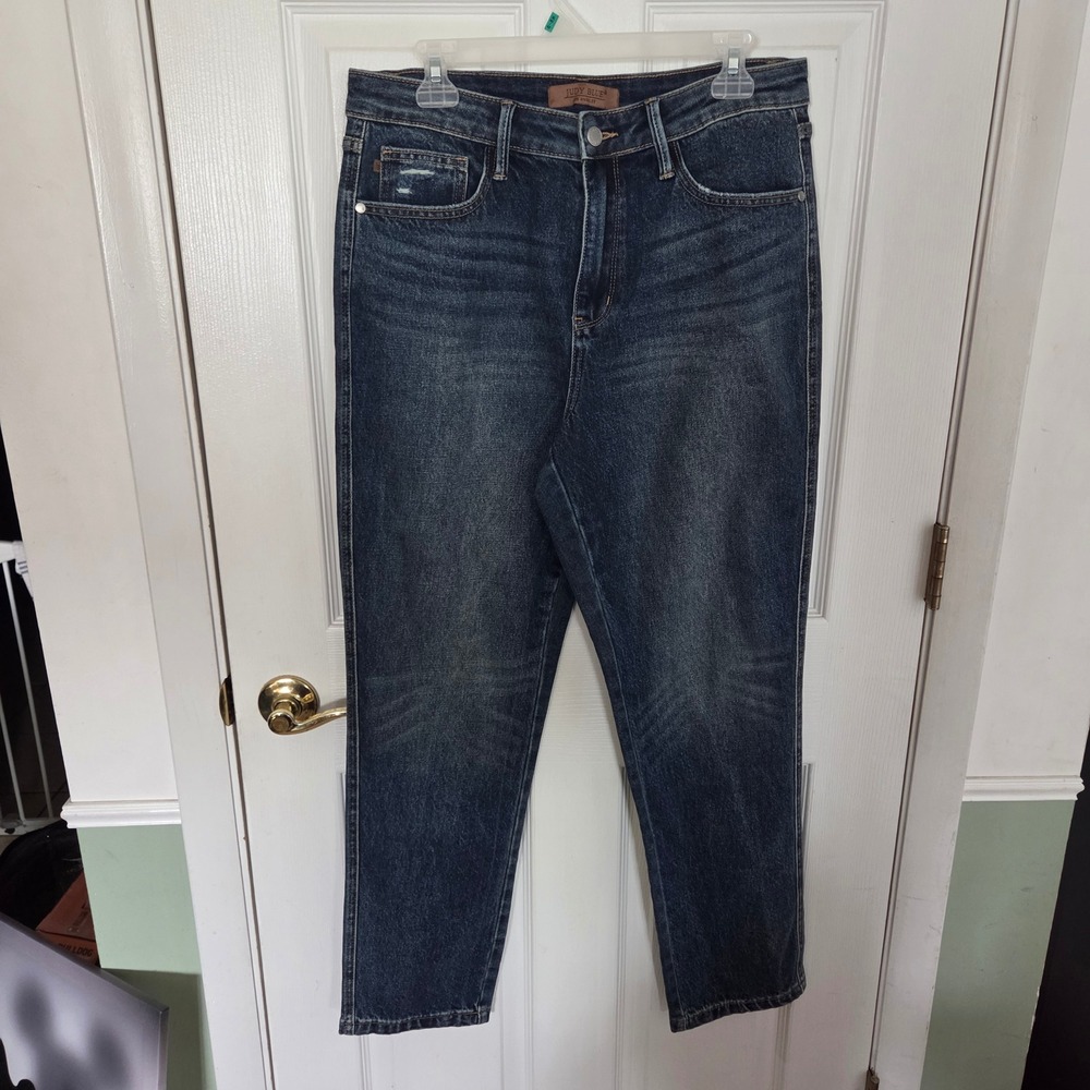 Judy Blue High Rise Straight Fit Dark Wash Denim Jeans Size 11/30 JB88922-DK